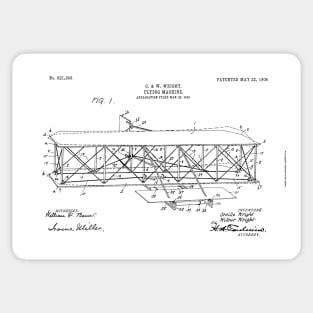 Orville, 1906 Flying Machine, original patent drawing white background Sticker